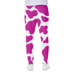 Hot Pink And White Cow Print Scuba Joggers