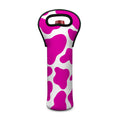 Hot Pink And White Cow Print Single Neoprene Wine Tote