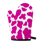 Hot Pink And White Cow Print Single Oven Mitt