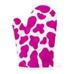 Hot Pink And White Cow Print Single Oven Mitt