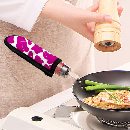 Hot Pink And White Cow Print Skillet Handle Cover