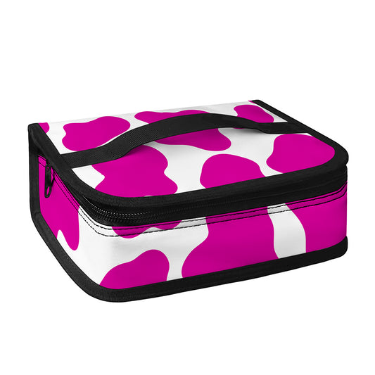 Hot Pink And White Cow Print Small Lunch Bag