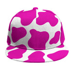 Hot Pink And White Cow Print Snapback Cap
