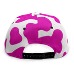 Hot Pink And White Cow Print Snapback Cap