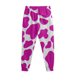 Hot Pink And White Cow Print Sweatpants