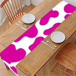 Hot Pink And White Cow Print Table Runner