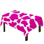 Hot Pink And White Cow Print Tablecloth