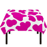 Hot Pink And White Cow Print Tablecloth