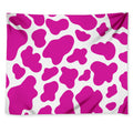 Hot Pink And White Cow Print Tapestry