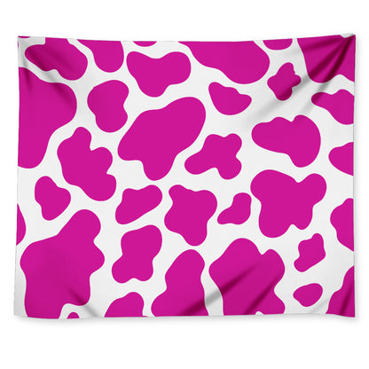 Hot Pink And White Cow Print Tapestry