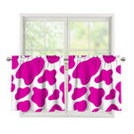 Hot Pink And White Cow Print Tier Curtains