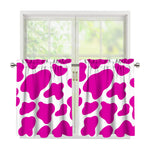 Hot Pink And White Cow Print Tier Curtains