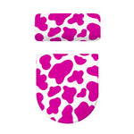 Hot Pink And White Cow Print Toilet Lid And Tank Cover Set