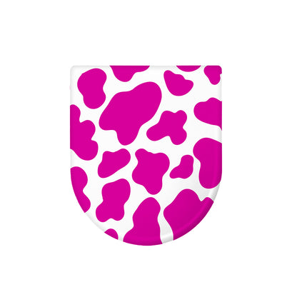 Hot Pink And White Cow Print Toilet Lid Cover
