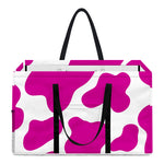 Hot Pink And White Cow Print Utility Tote Bag