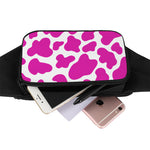 Hot Pink And White Cow Print Waist Bag