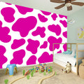 Hot Pink And White Cow Print Wall Sticker