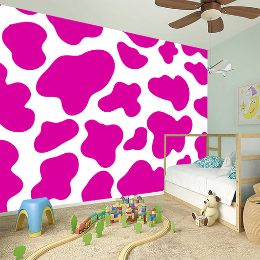 Hot Pink And White Cow Print Wall Sticker