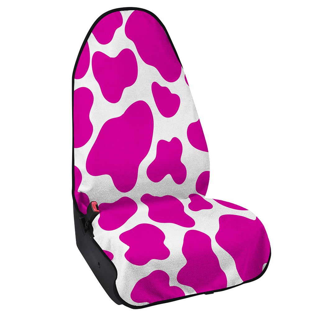 Hot Pink And White Cow Print Waterproof Car Seat Cover
