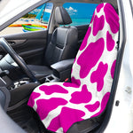 Hot Pink And White Cow Print Waterproof Car Seat Cover