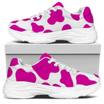 Hot Pink And White Cow Print White Chunky Shoes