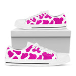 Hot Pink And White Cow Print White Low Top Sneakers