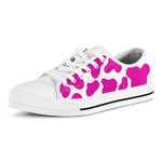 Hot Pink And White Cow Print White Low Top Sneakers