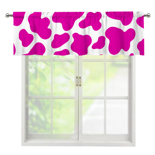 Hot Pink And White Cow Print Window Valance