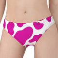 Hot Pink And White Cow Print Women's Panties