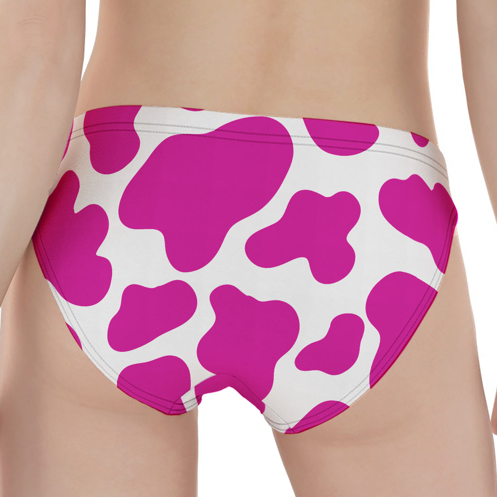 Hot Pink And White Cow Print Women's Panties