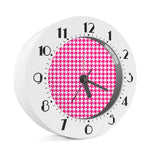 Hot Pink And White Houndstooth Print Alarm Clock