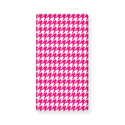 Hot Pink And White Houndstooth Print Baby Crib Sheet