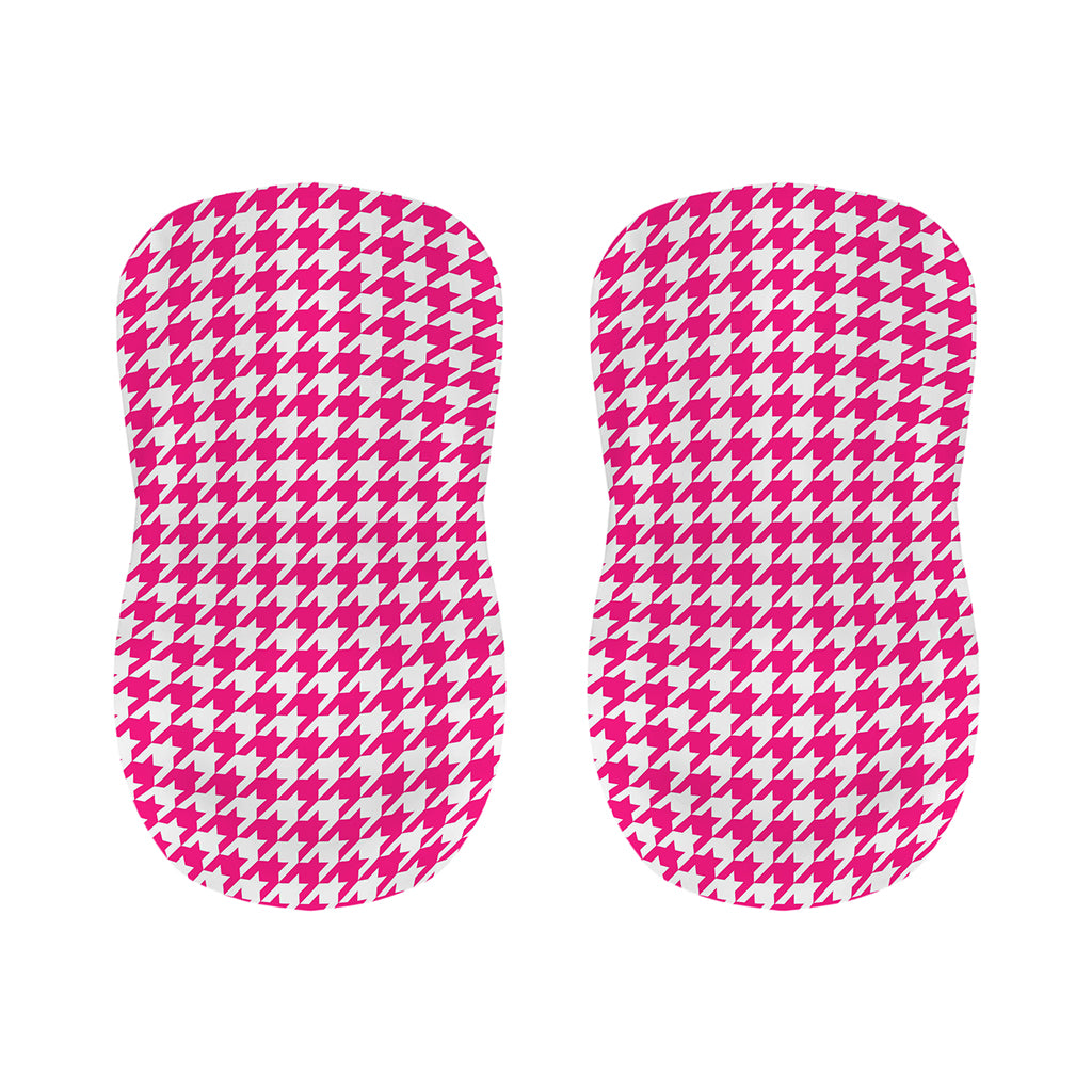 Hot Pink And White Houndstooth Print Bar Stool Covers