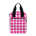 Hot Pink And White Houndstooth Print Bible Tote Bag