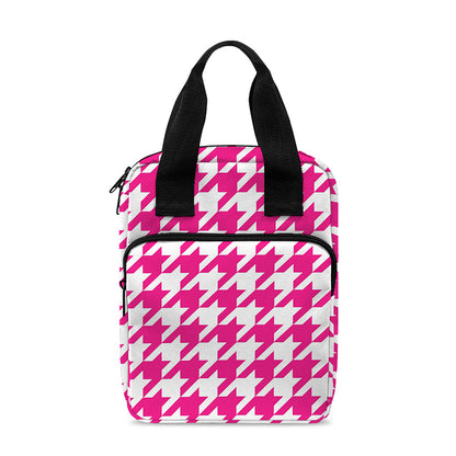 Hot Pink And White Houndstooth Print Bible Tote Bag