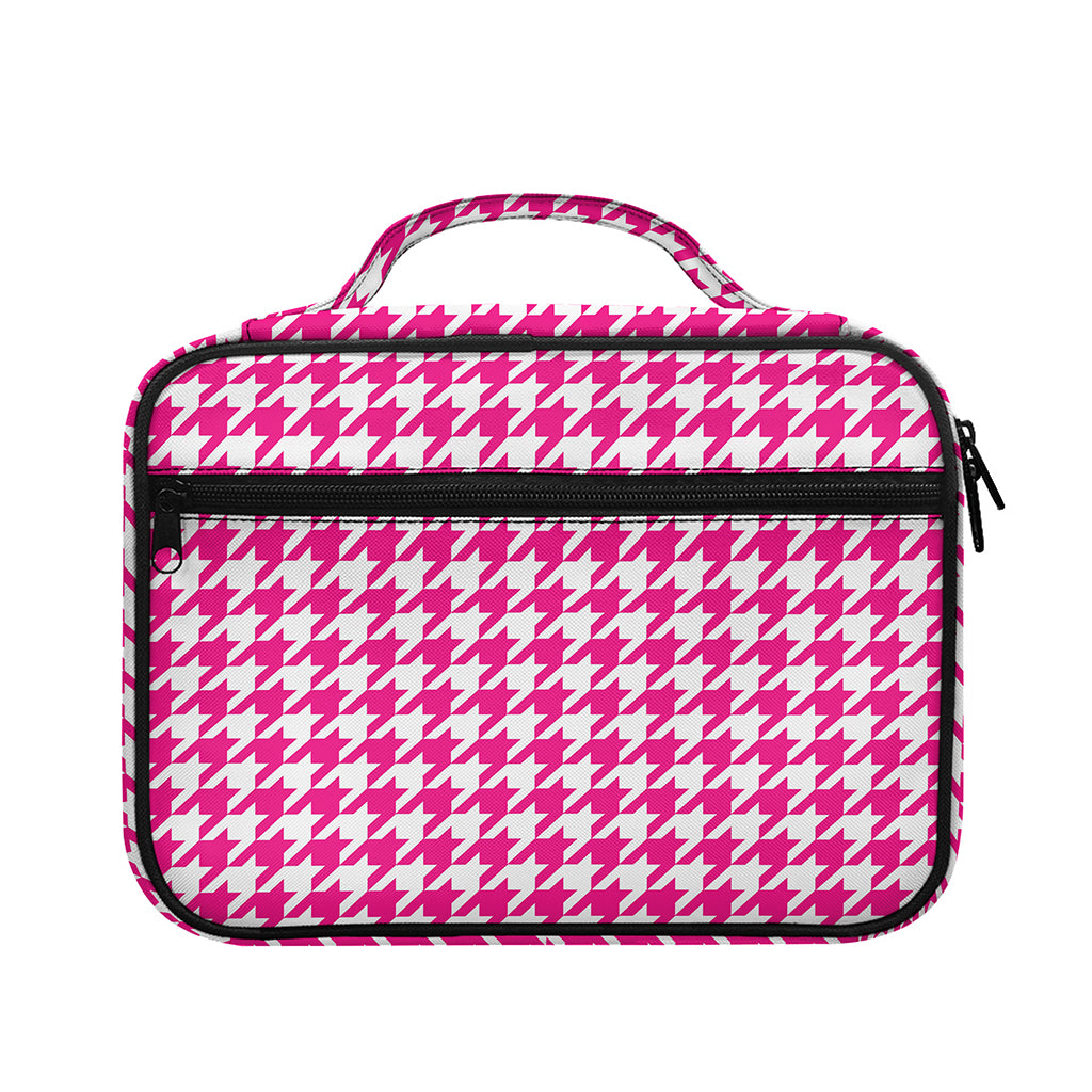 Hot Pink And White Houndstooth Print Briefcase Bible Bag