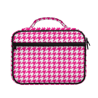 Hot Pink And White Houndstooth Print Briefcase Bible Bag