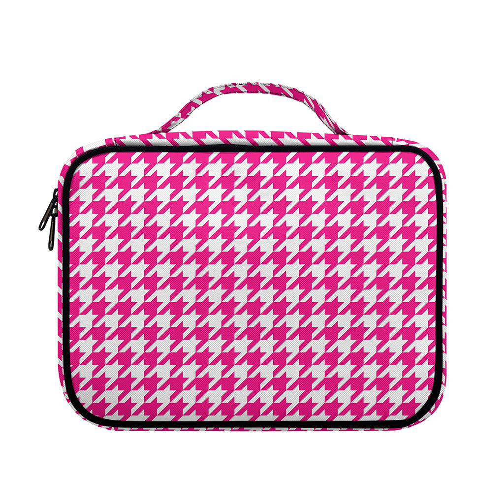 Hot Pink And White Houndstooth Print Briefcase Bible Bag