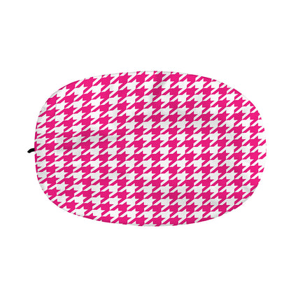 Hot Pink And White Houndstooth Print Car Side Mirror Covers