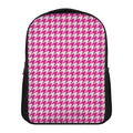 Hot Pink And White Houndstooth Print Casual Backpack