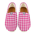 Hot Pink And White Houndstooth Print Casual Shoes
