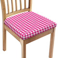 Hot Pink And White Houndstooth Print Chair Cushion Cover