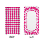 Hot Pink And White Houndstooth Print Changing Pad Cover