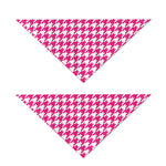 Hot Pink And White Houndstooth Print Dog Bandana