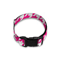 Hot Pink And White Houndstooth Print Dog Collar