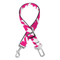 Hot Pink And White Houndstooth Print Dog Seat Belt