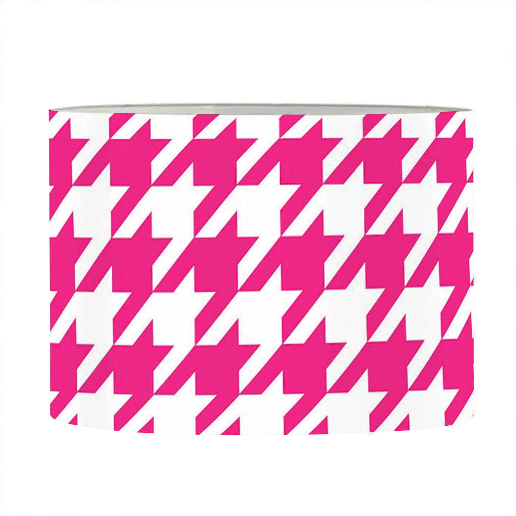 Hot Pink And White Houndstooth Print Drum Lamp Shade