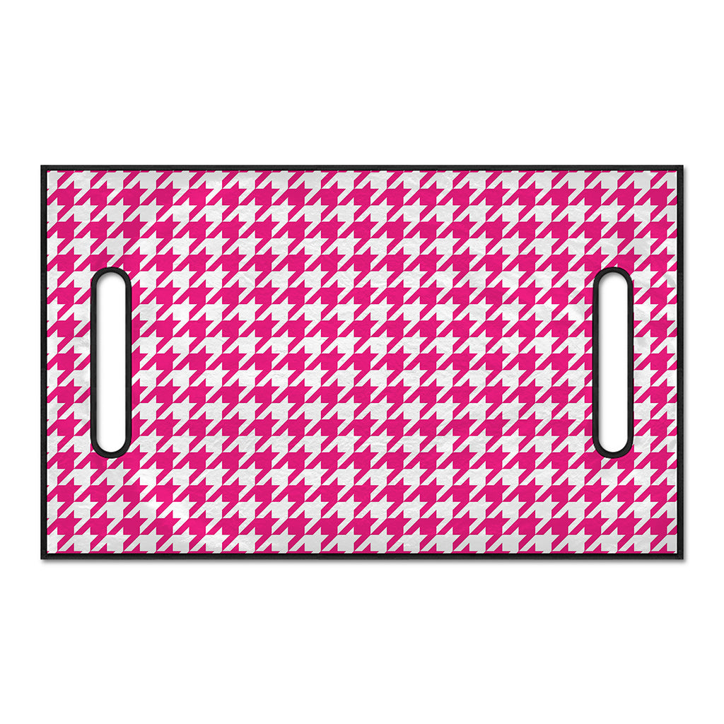 Hot Pink And White Houndstooth Print Golf Cart Seat Cover