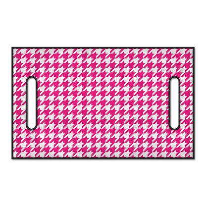 Hot Pink And White Houndstooth Print Golf Cart Seat Cover