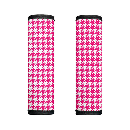 Hot Pink And White Houndstooth Print Handle Covers